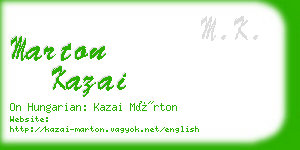 marton kazai business card